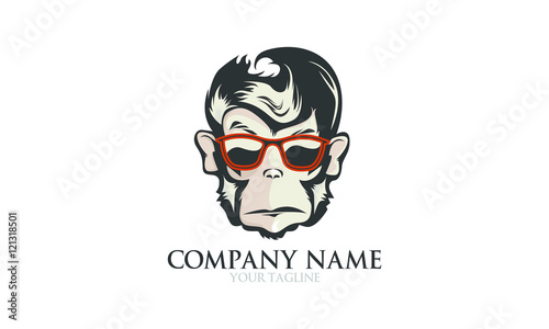 Glasses Monkey Logo Designs Mascoot