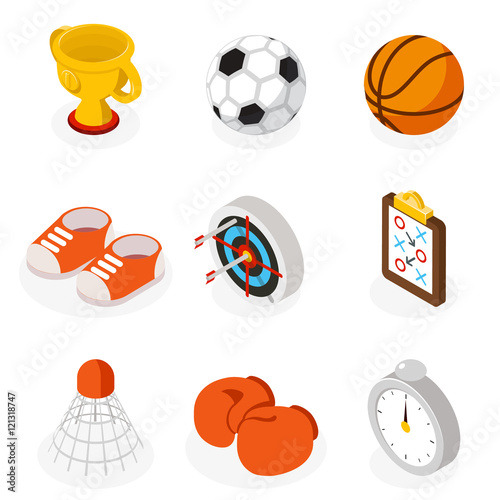 Isometric sport flat icons