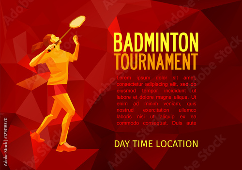 Professional badminton player banner template