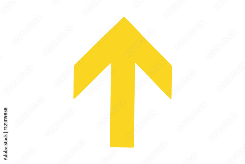 Yellow arrow up sign on isolated on white background.clipping pa Yellow arrow up sign on isolated on white background.clipping pa