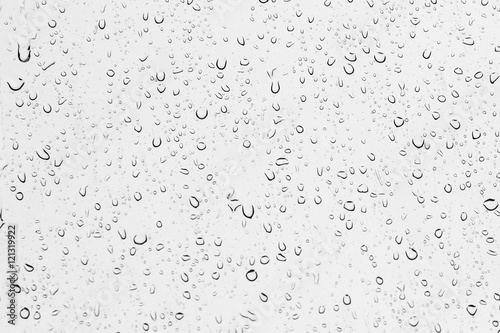 Fotobehang Water drops on glass.