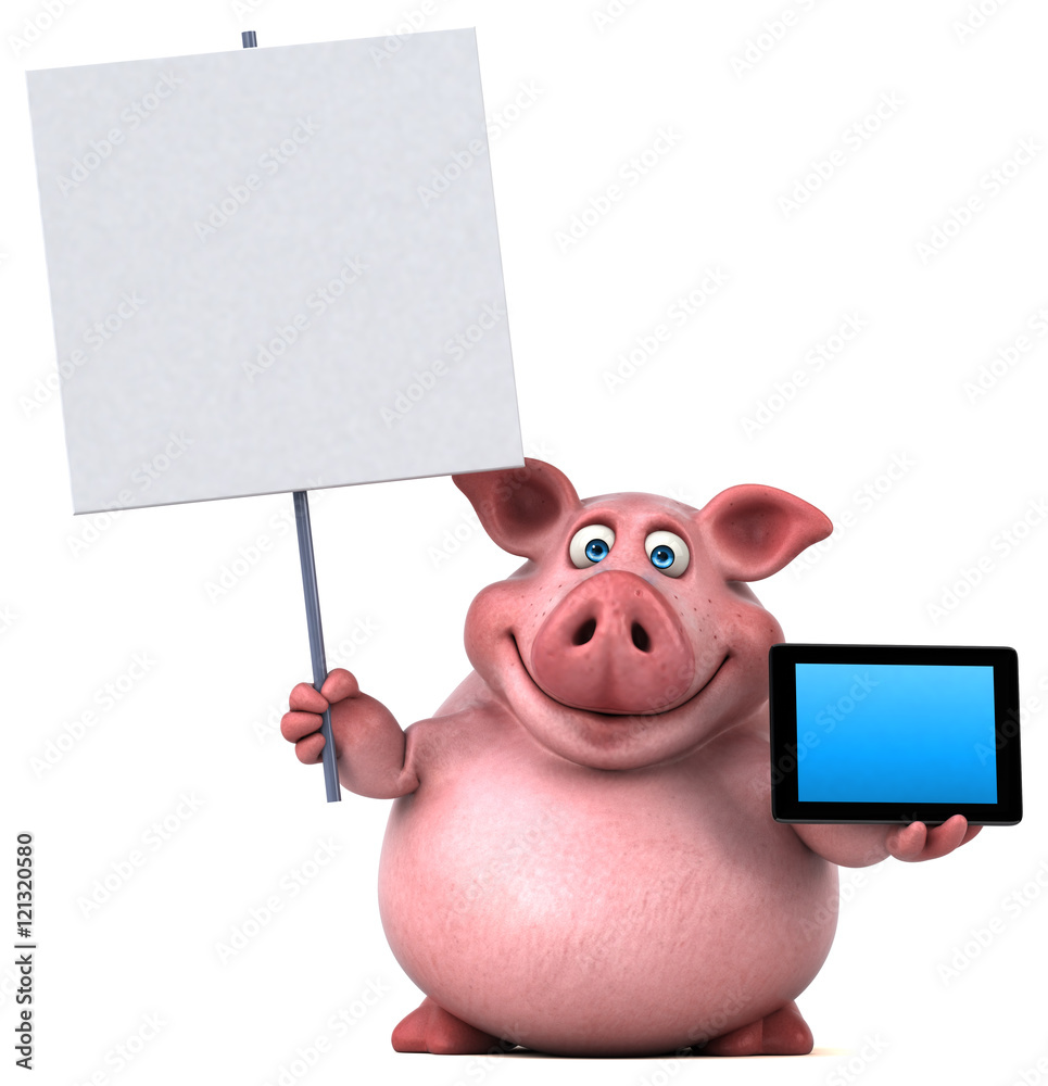 Obraz premium Fun pig - 3D Illustration