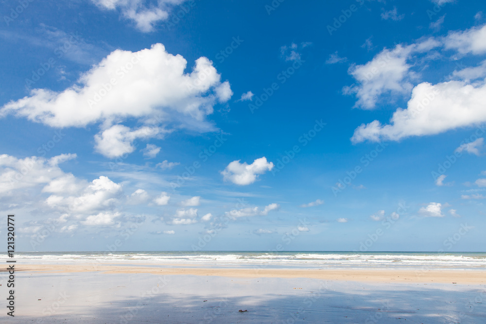Thailand beach, Beautiful sky and white cloudy on beach. Thailand beach, Beautiful sky and white cloudy on beach.