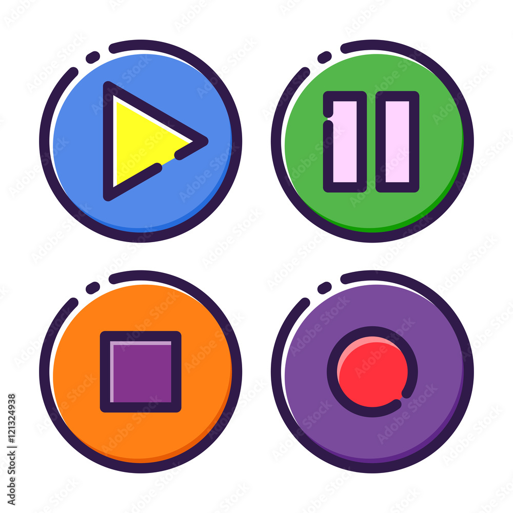 Media Player Button Flat Icon Media Player Button Flat Icon