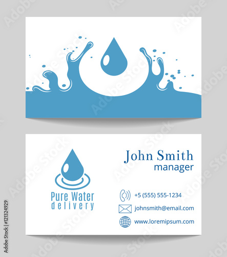 Pure water delivery business card template