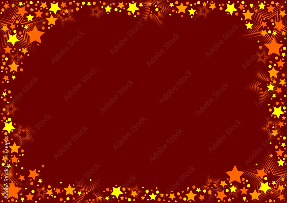 Stars And Red Background - Christmas Pattern Illustration, Vector