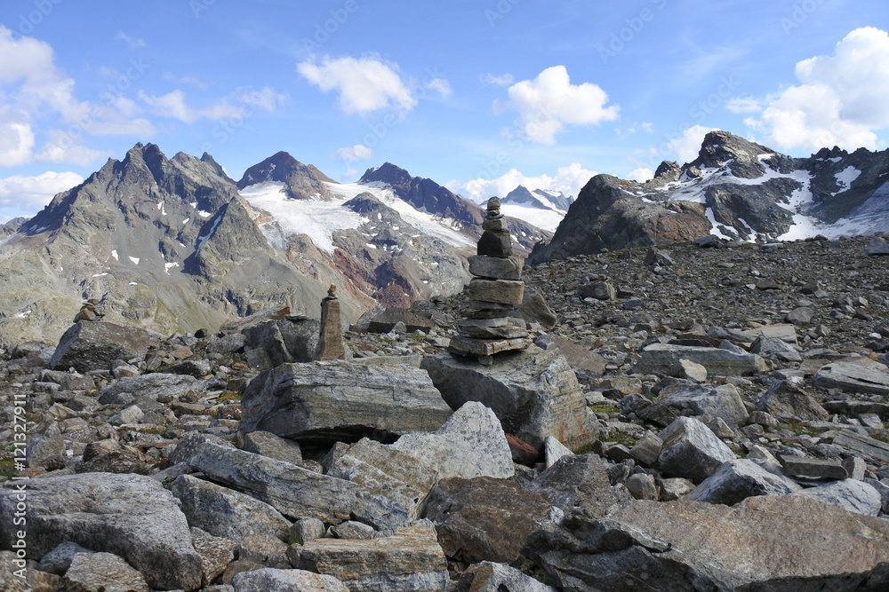 Aussicht vom Litzner Sattel in der Silvretta