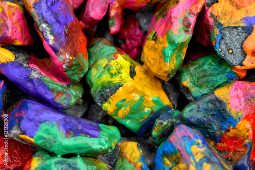 stones with colorful paint photo