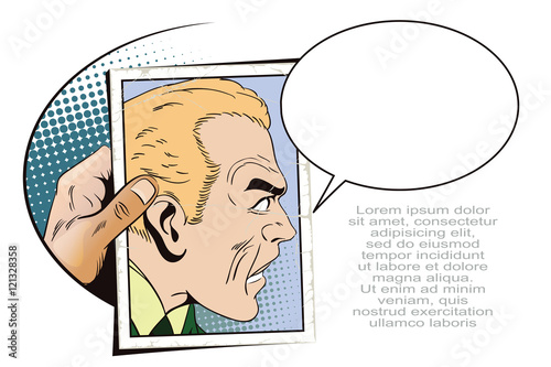 People in retro style. Men swear.