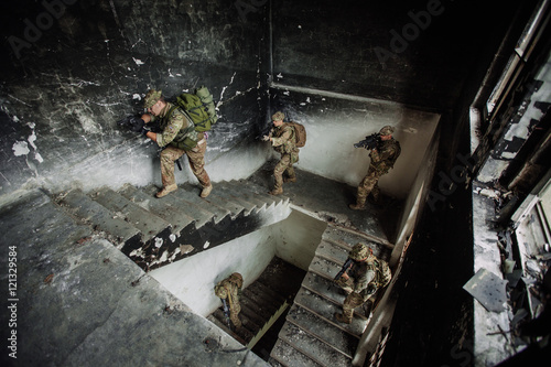 Army soldier during the military operation in the city. war  arm