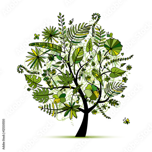 Tropical tree concept, sketch for your design