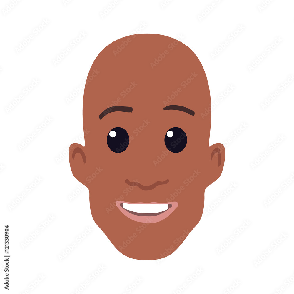 Cartoon African-american male face. Vector Cartoon African-american male face. Vector
