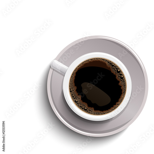 White isolated coffee cup with realistic shadow
