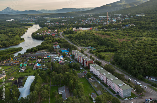 Yelizovo town on Kamchatka Peninsula. photo