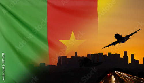 Cameroon fabric Flag Travel and Transport Concept