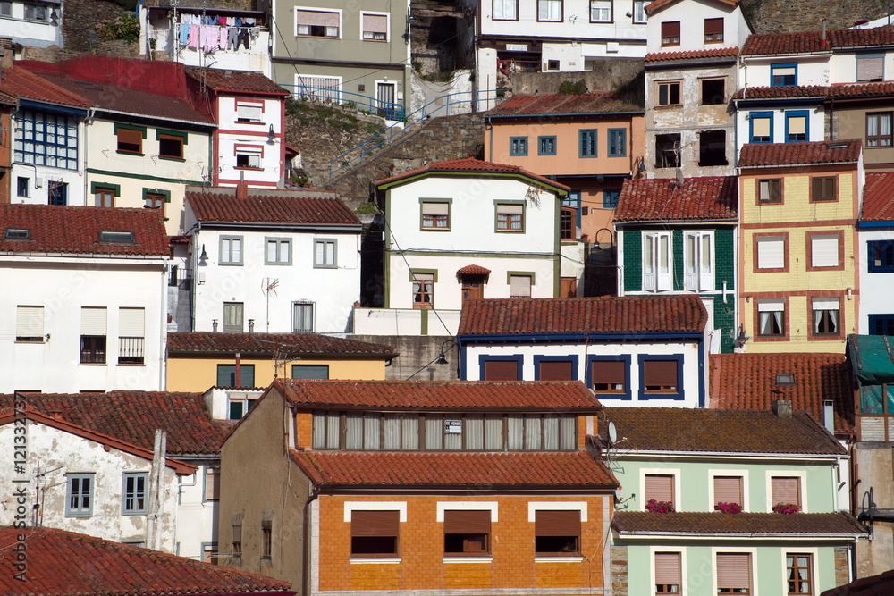 Case colorate a Cuddillero Asturie