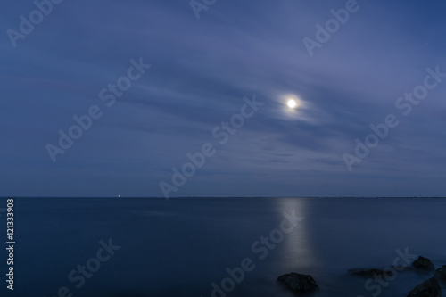 The moon over the sea