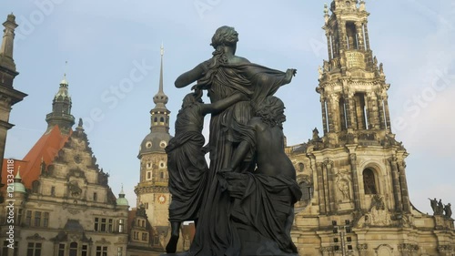 Wallpaper Mural Statue with Katholische Hofkirche and Residenzschloss in the background in Dresden Germany Torontodigital.ca