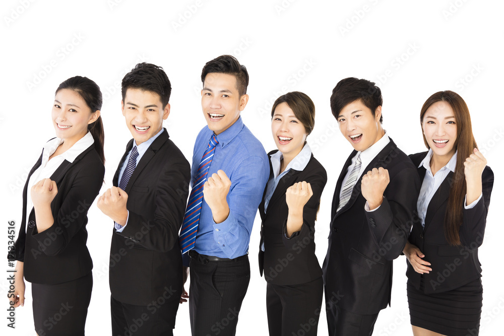 Happy young Business Group with success gesture Happy young Business Group with success gesture