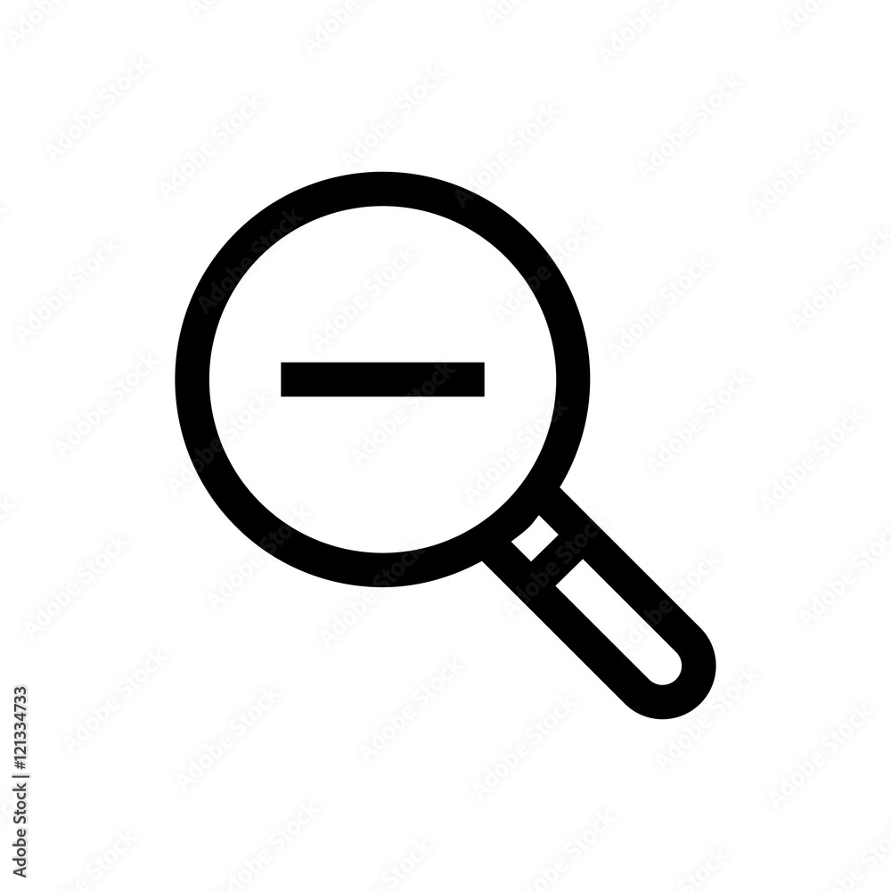 Minus, magnifier line icon. Minus, magnifier line icon.