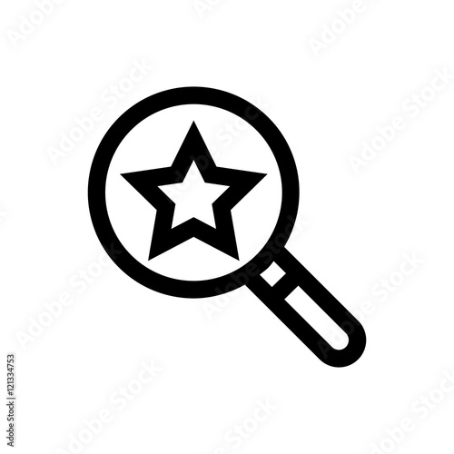 Favorite, magnifier line icon.