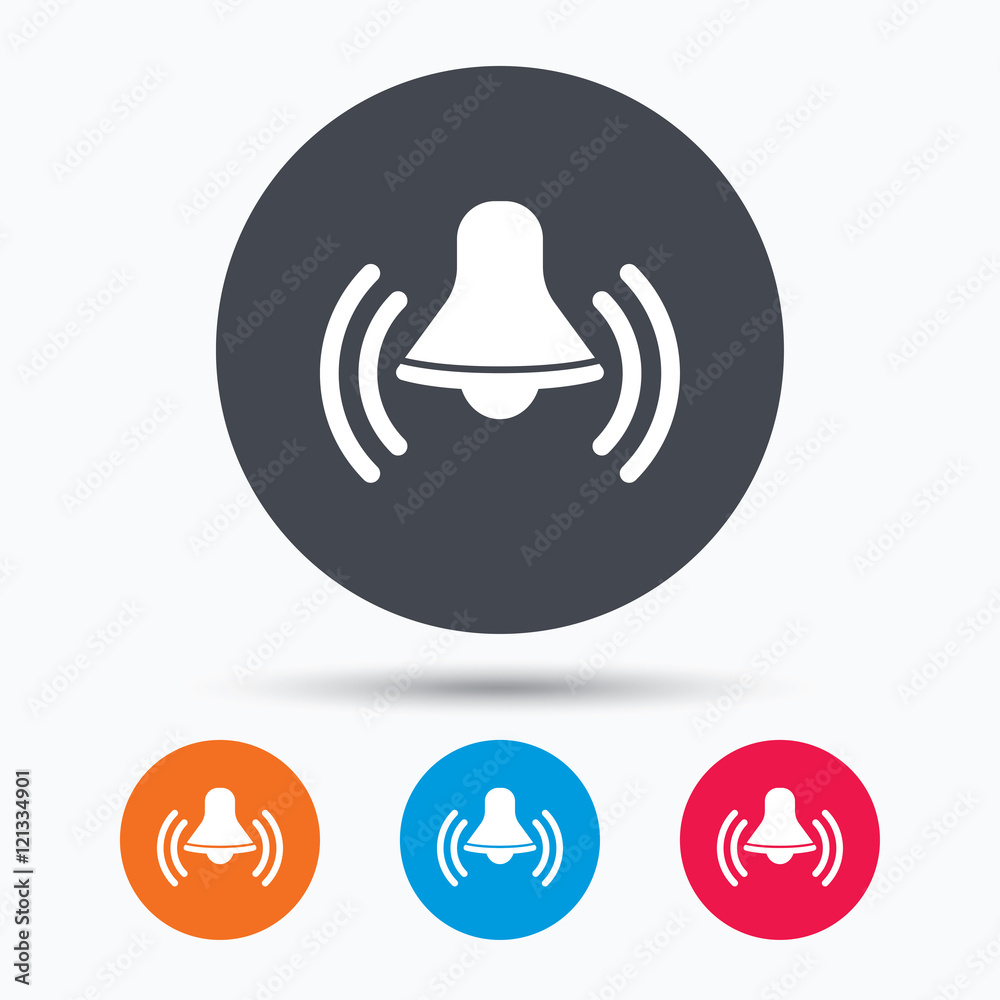 Bell icon. Reminder alarm signal sign. Bell icon. Reminder alarm signal sign.