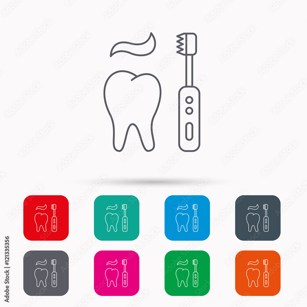 Brushing teeth icon. Electric toothbrush sign. Brushing teeth icon. Electric toothbrush sign.