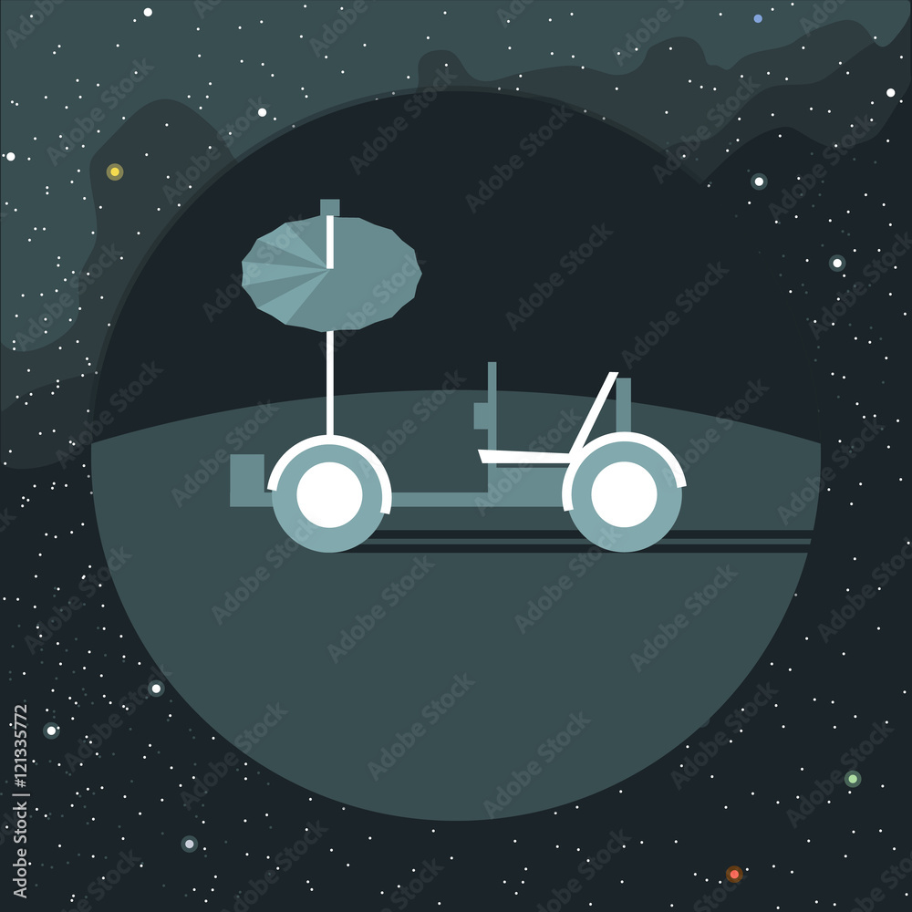 Digital vector with moon rover vehicle icon