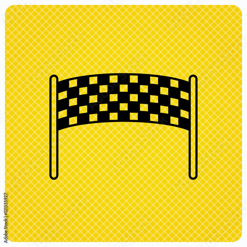 Finishing checkpoint icon. Marathon banner sign.