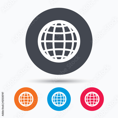 Globe icon. World or internet sign.
