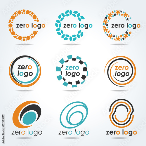 circle zero logo for business vector set design