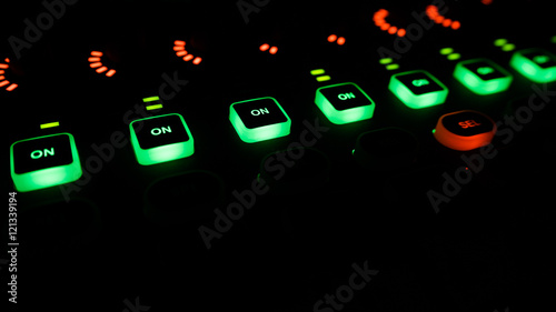On indicator light in digital audio mixer