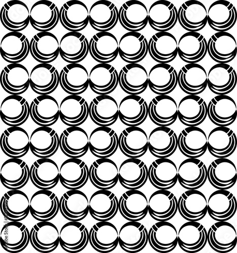 Fun pattern with white and black circular decorations
