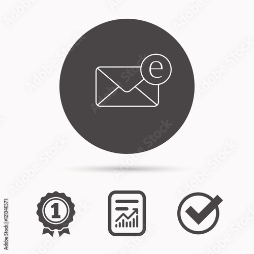 Envelope mail icon. Email message sign.