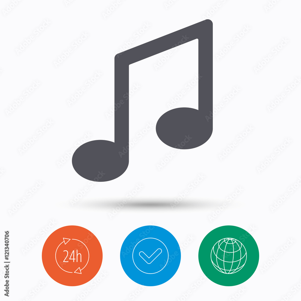 Music icon. Musical note sign. Music icon. Musical note sign.