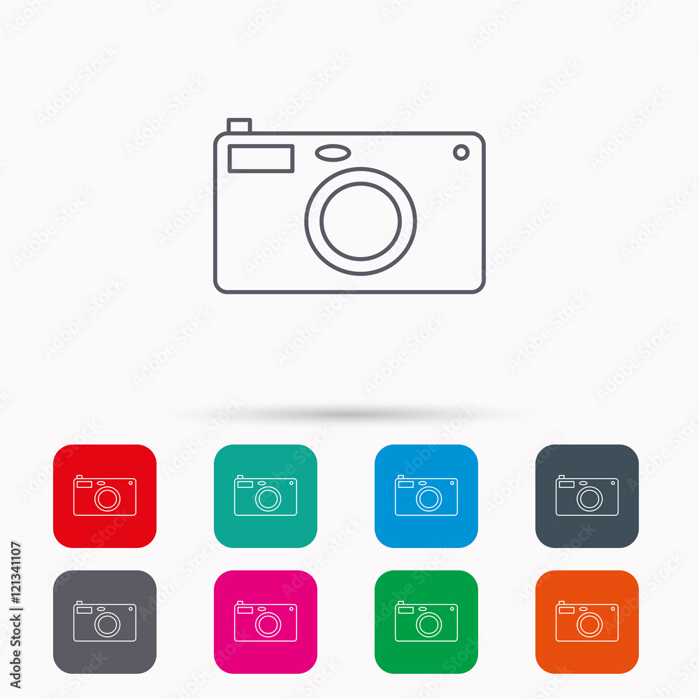 Photo camera icon. Photographer equipment sign.