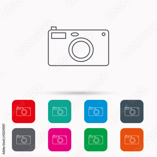 Photo camera icon. Photographer equipment sign.