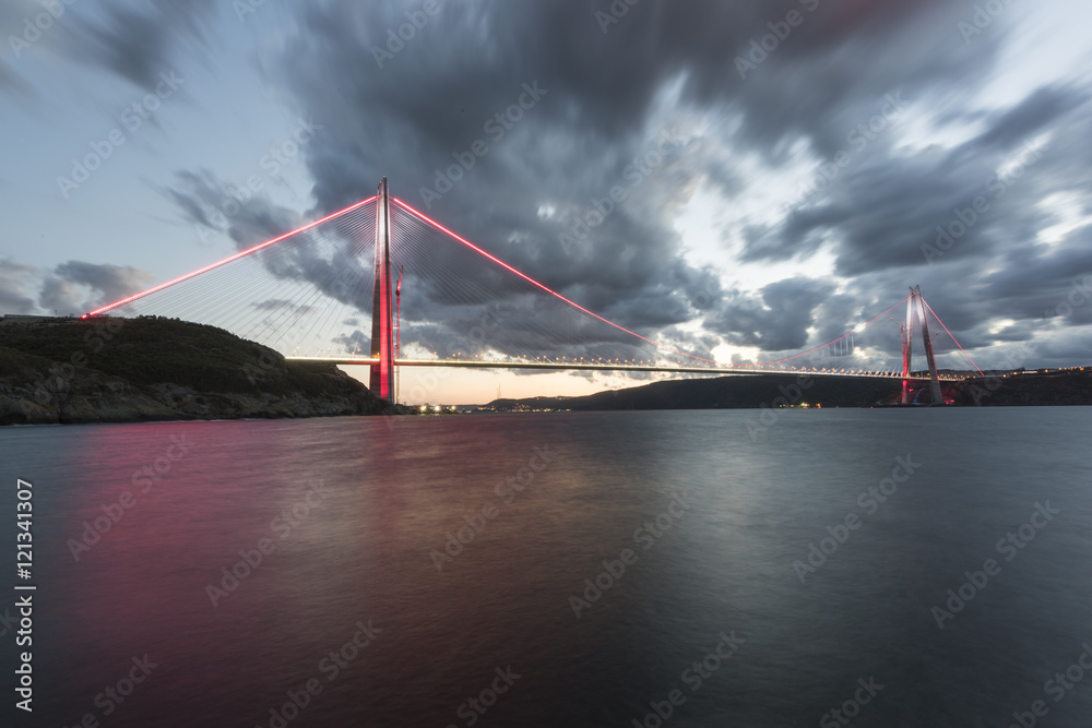 Obraz premium new bridge of Istanbul bosphorus, named Yavuz Sultan Selim.
