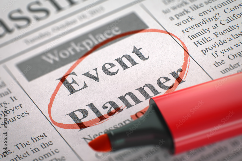 Obraz premium Event Planner Job Vacancy. 3D.