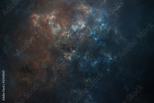Fototapeta Naklejka Na Ścianę i Meble -  Blue Gas Nebula in Deep Space Illustration