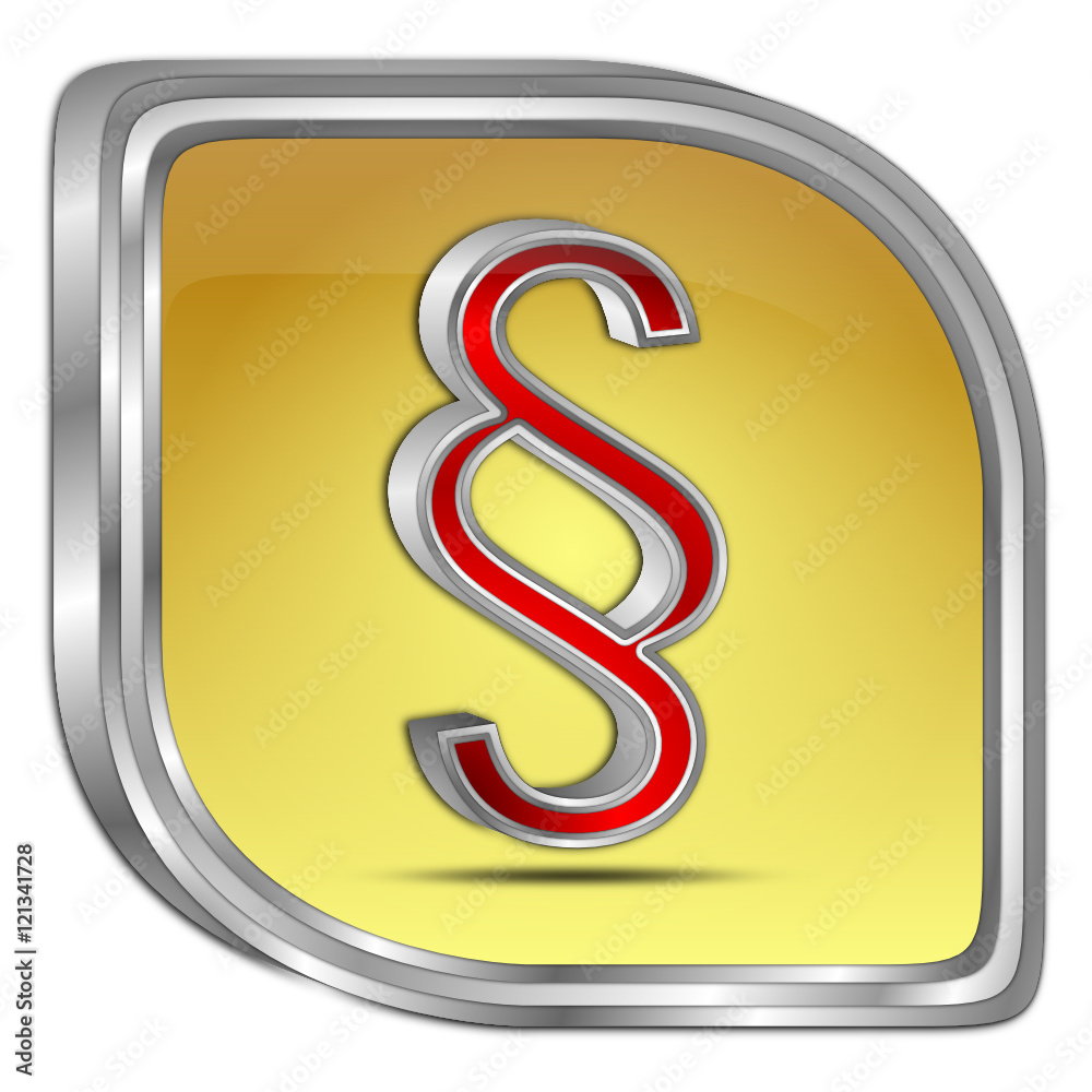 Naklejka premium Law paragraph button - 3D illustration