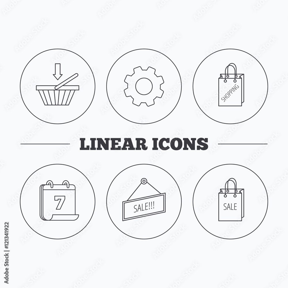 Shopping cart, sale bag icons. Shopping cart, sale bag icons.