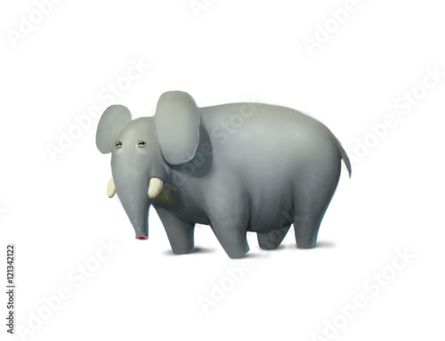 Illustration of big cute elephant  nature mammal