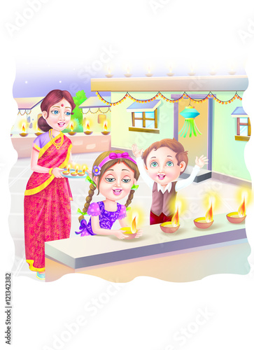 Kids with mother celebratin...