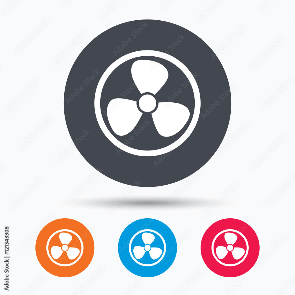 Ventilation icon. Air ventilator or fan sign. Ventilation icon. Air ventilator or fan sign.
