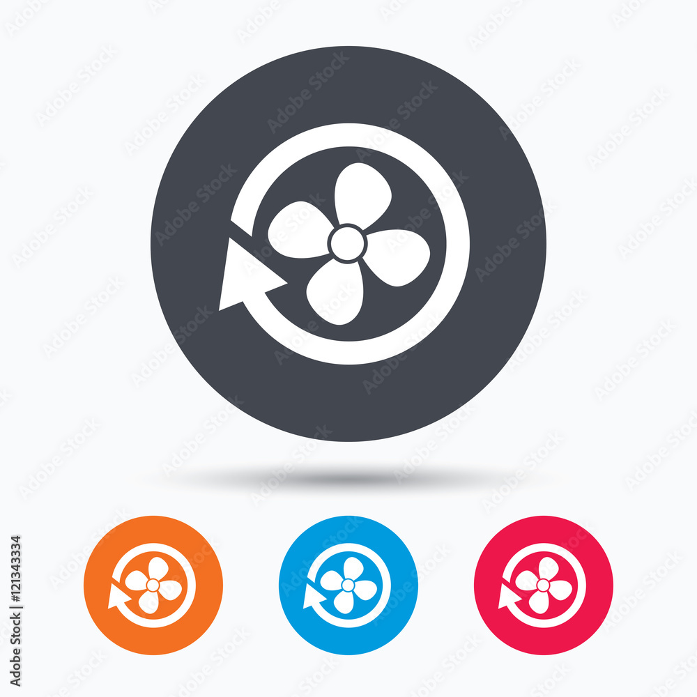 Ventilation icon. Air ventilator or fan sign. Ventilation icon. Air ventilator or fan sign.