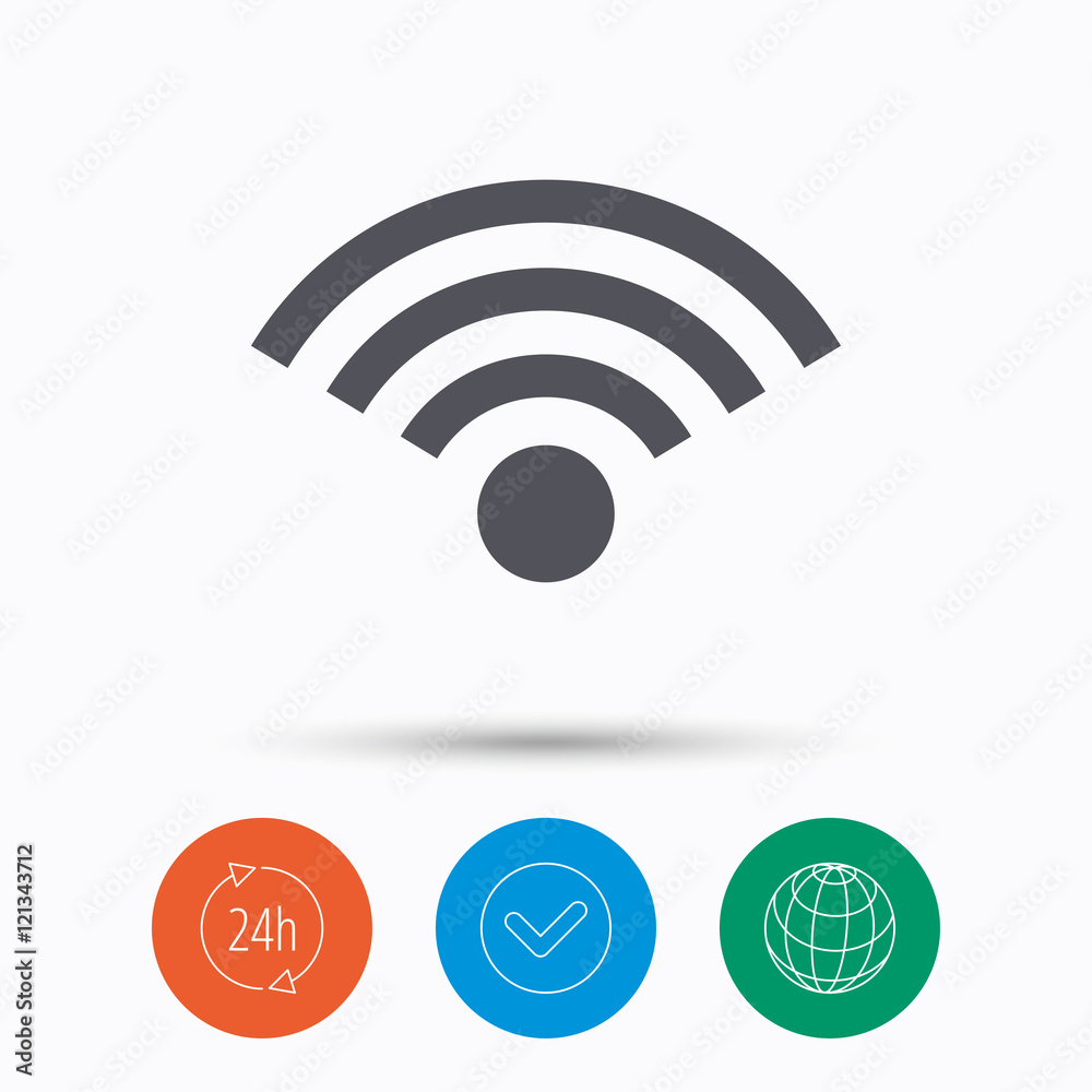Wifi icon. Wireless internet sign. Wifi icon. Wireless internet sign.