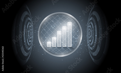 Vector futuristic background with transparent circular objects a