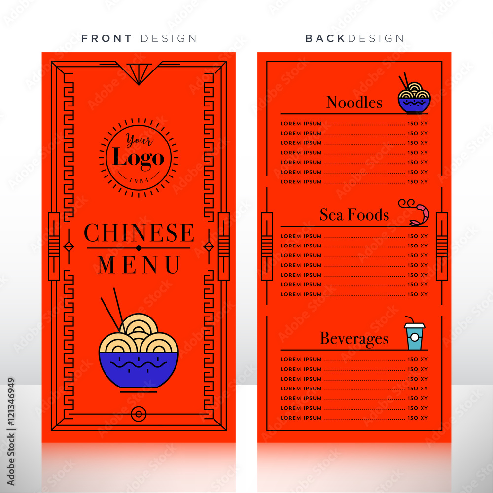 Chinese Food Menu Design Template
