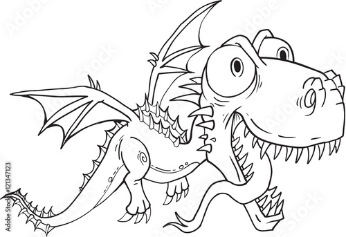 Dragon Monster Doodle Vector Illustration Art